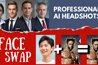 create professional ai headshot, faceswap using midjourney