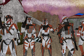 do star wars and halo art work in my style