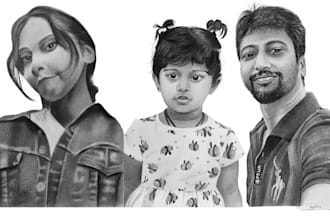 draw pencil portrait and sketches any photo