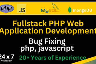 build and fix web applications with php, html, css, jquery, mysql, mongodb