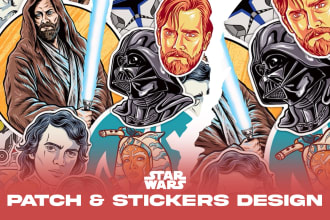 make star wars design for patch, stickers, and pins