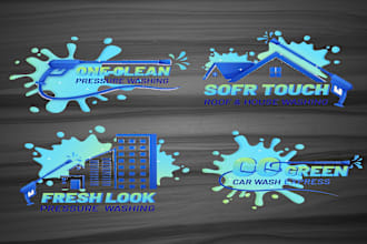 design pressure washing power washing home cleaning logo