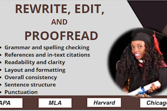 rewrite edit, proofread, cite, in apa, mla, harvard, chicago
