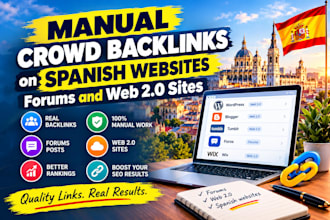 manual crowd backlinks on spain forums and web 2 0 sites