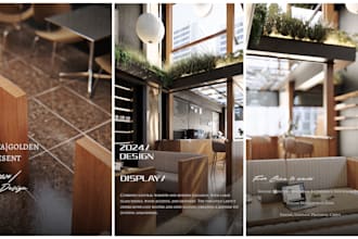 design and render commercial space or office interior