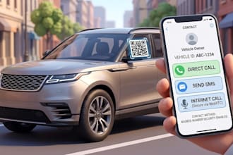 build secure qr scan to contact car owner system
