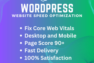 do wordpress website speed optimization, fix core web vitals