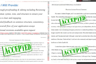 edit to improve your personal statement or admissions essay
