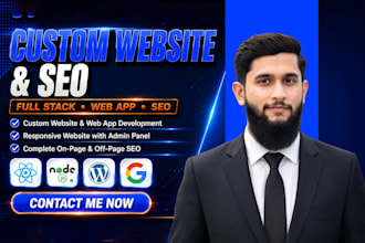 build a custom website, web app with admin panel, complete seo service