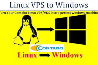 turn contabo linux vps into windows