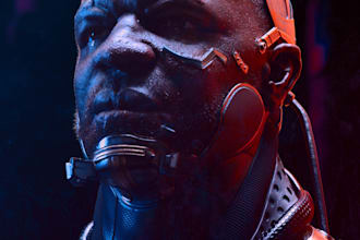 do 3d sci fi mech, robot and creature concept model, 3d cyberpunk character