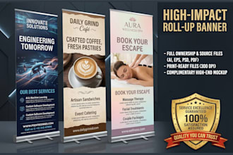 design professional roll up banner, pull up banner or retractable banner
