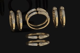 create elegant 3d cad jewelry designs and rendering