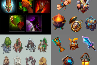 design 2d icons, objects, props and items for your game