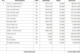 do construction estimate and material takeoff