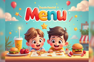 do kids menu for restaurant and coffe