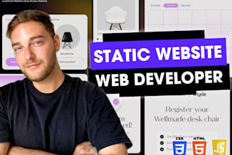 design and develop a static website with html, css and js