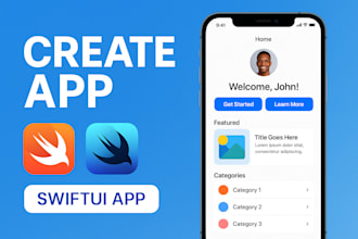 create custom ios app in swift and swiftui with modern UI