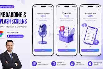 design onboarding and splash screens, mobile app mockups for ios and android