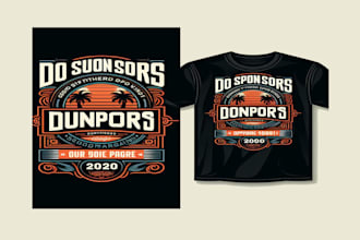 do sponsors graphic typography t shirt design for your company page