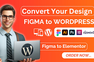 convert figma to wordpress website design or figma to elementor pro