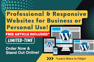 create a wordpress based personal or company website, PC and mobile friendly