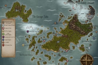 create a high quality fantasy map for you