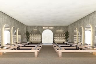 design a store, studio or office with realistic renders