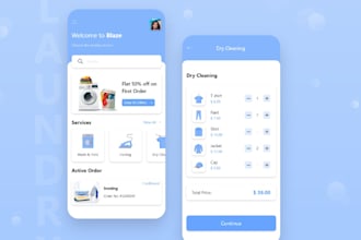 develop laundry app, dry cleaning app for laundry services