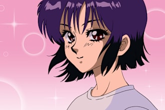 draw a 90s anime style illustration for you