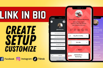 set up linktree bio link landing page for social media