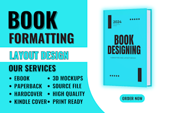 book formatting and publishing for amazon kdp , cover design , book editing