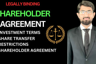 prepare shareholder agreement, investment contract