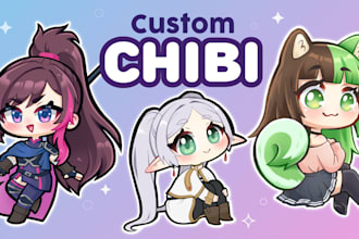 draw a cute custom chibi illustration for you