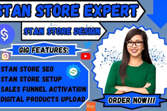 setup a profitable stan store, digital products upload, sales funnel