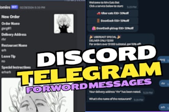 develop a bot to forward messages between discord and telegram