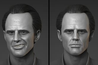 sculpt 3d portraits and heads based on photo for 3d printing