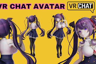 create 3d furry avatar vr chat character, vr animaze avatar, nsfw fursona in mmd