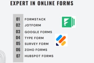 design intake forms, utilize jotform and google forms, and create application