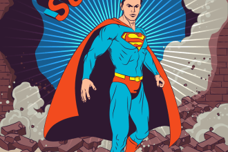 superhero art vintage cartoon style vector