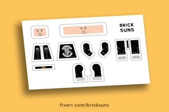 design decals for lego minifigure