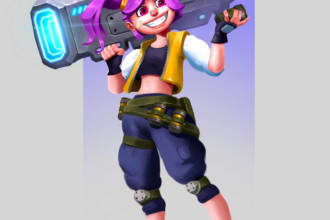 do stylized digital art character illustration for you