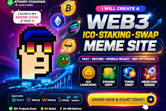 create a web3 ico, staking, swapping defi meme website