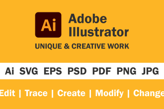 do or edit any adobe illustrator work you need