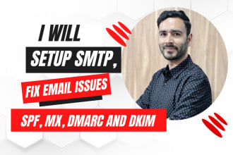 setup SMTP, fix email issues, spf, mx, dmarc and dkim