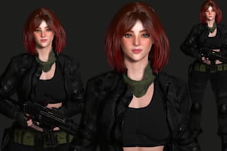 do 3d game character 3d character models nft art cartoon character 3d sculpting