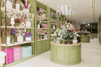 3d interior design retail store commercial shop shopfront showroom hotel gym