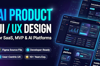 design ai product UI UX for your mvp, saas, or ai platform