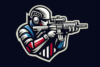 design awesome soldier military shooting logo for you only 15 hours