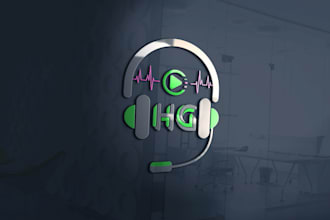 design modern base studio rock hip hop dj music logo